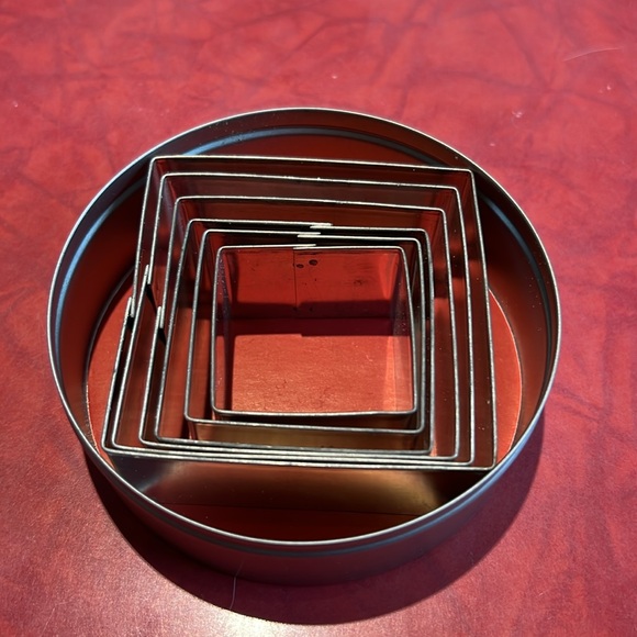Tinplated Cookie Cutter Set - Squares - Vintage - Picture 3 of 3